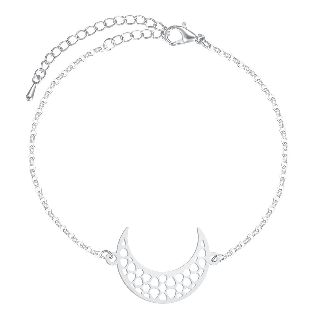 Simple Personality All-Match Stainless Steel Moon Anklet