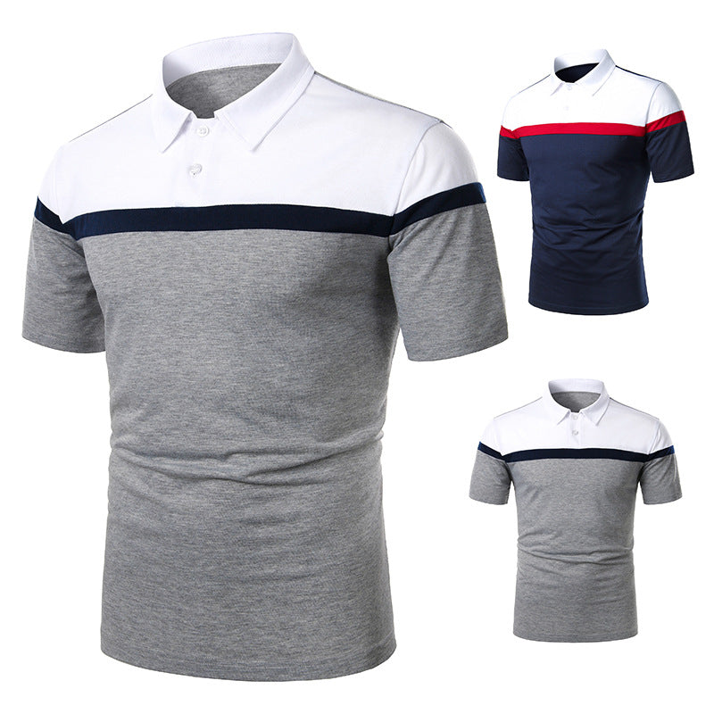 Color Matching Design Casual With Men's Short Sleeves