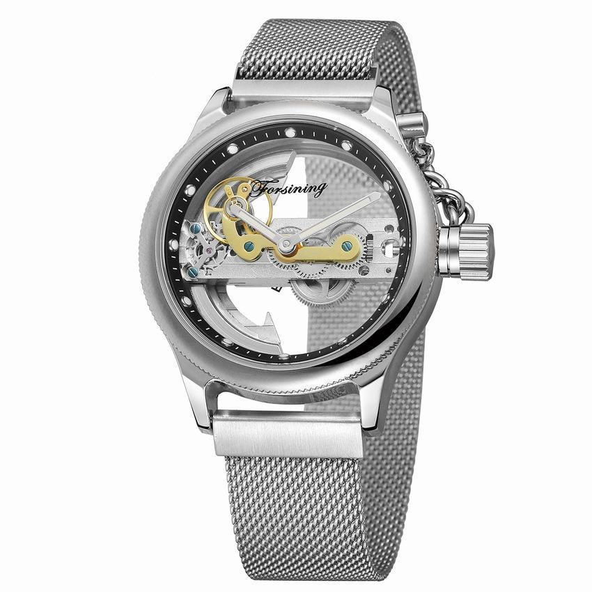 Waterproof Mesh Belt Tourbillon Automatic Mechanical Watch