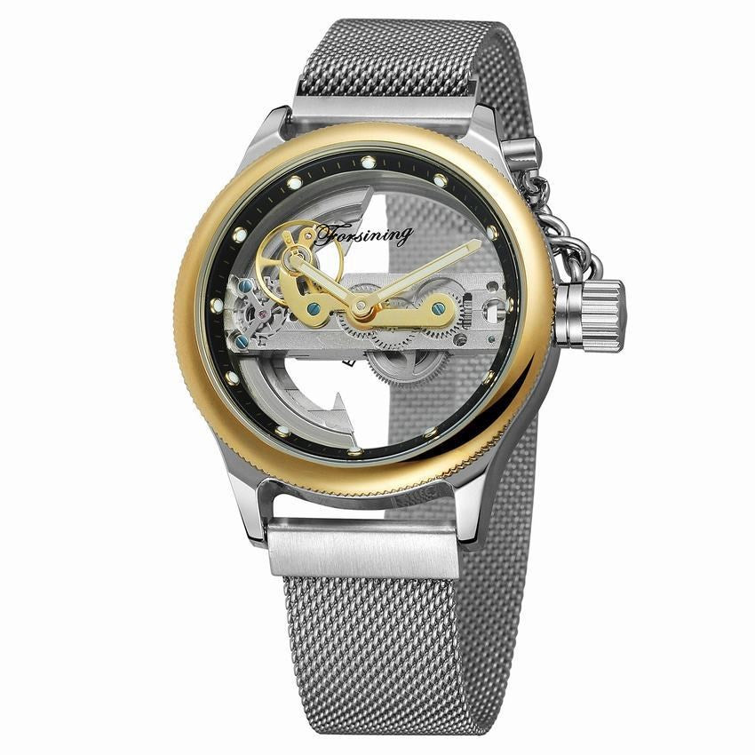 Waterproof Mesh Belt Tourbillon Automatic Mechanical Watch