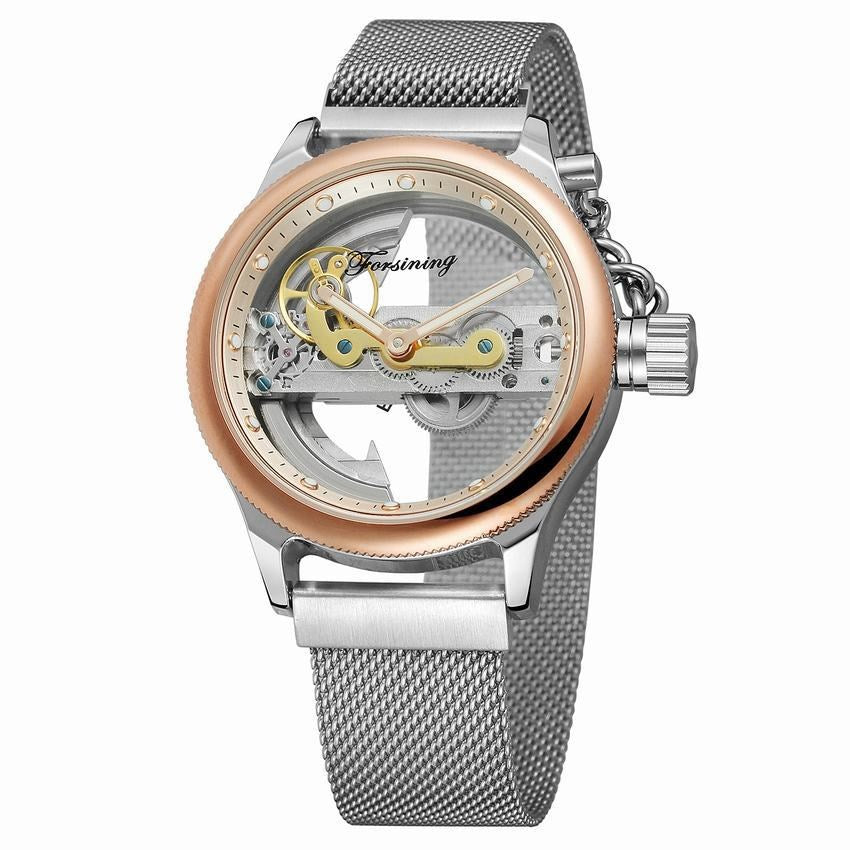 Waterproof Mesh Belt Tourbillon Automatic Mechanical Watch