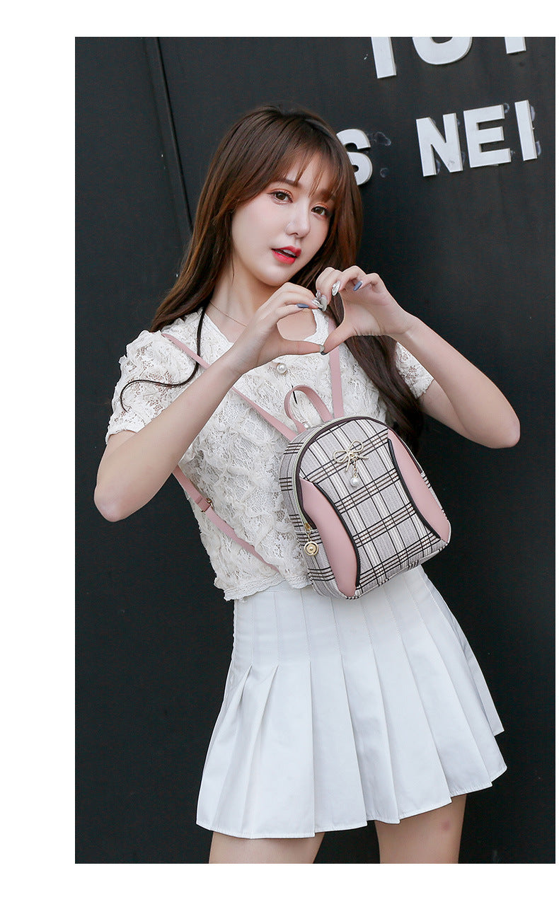 Spring And Summer New Korean Shell-Shaped Printed Zipper Small Backpack