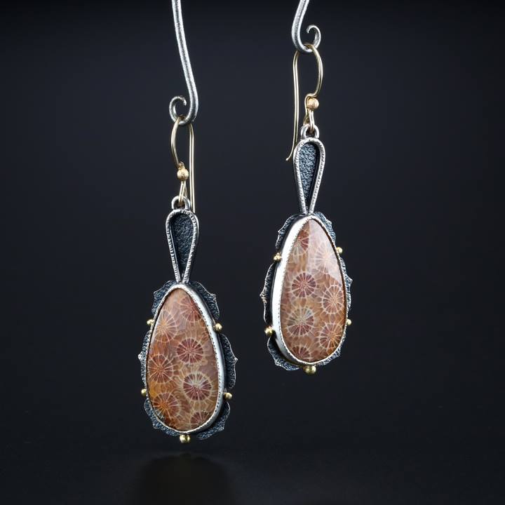 Creative Drop-Shaped Color Printed Glass Earrings