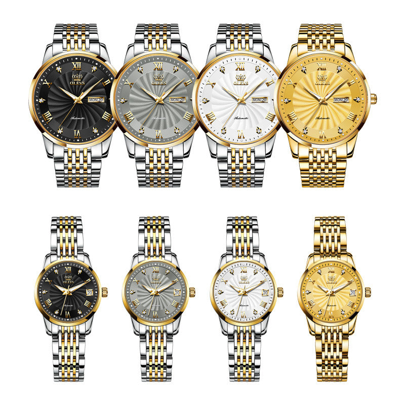 Simple Mechanical Watch Diamond Waterproof Business Watch