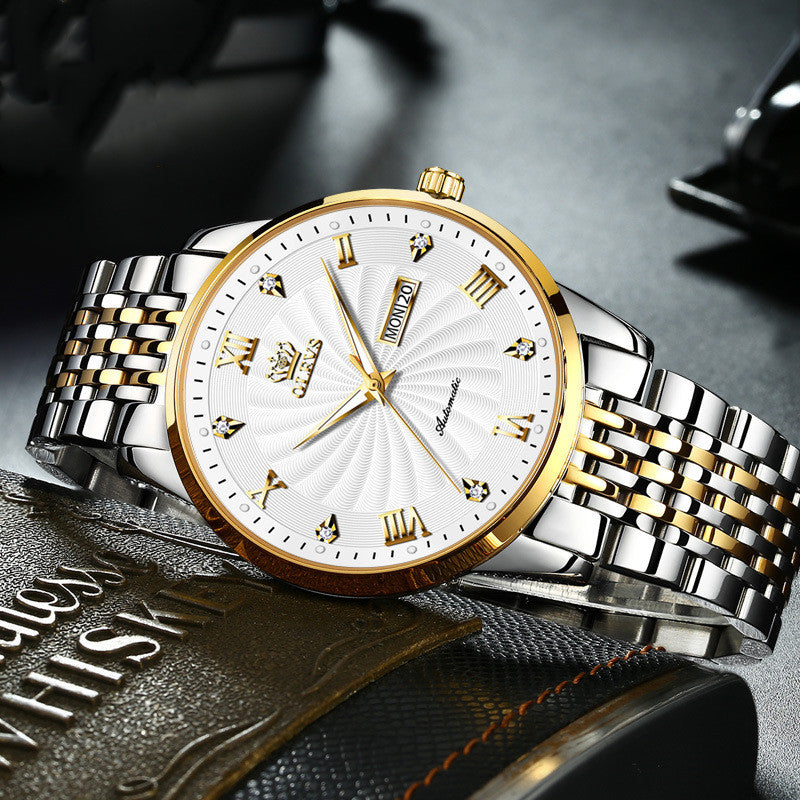 Simple Mechanical Watch Diamond Waterproof Business Watch