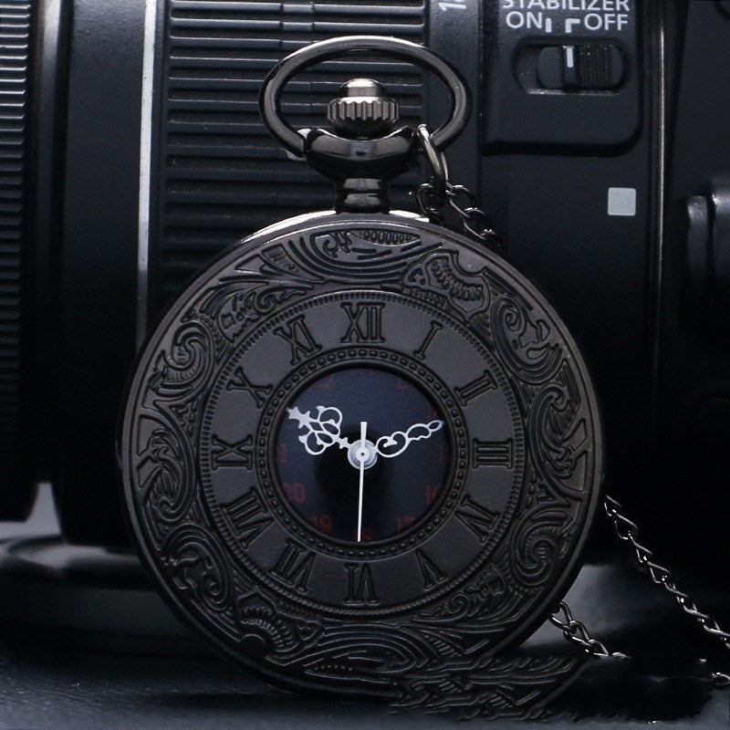 Double Display Retro Necklace Quartz Pocket Watch