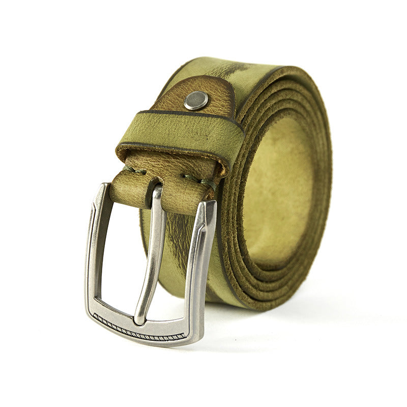 Men's Vintage Pin Buckle Cowhide Belt