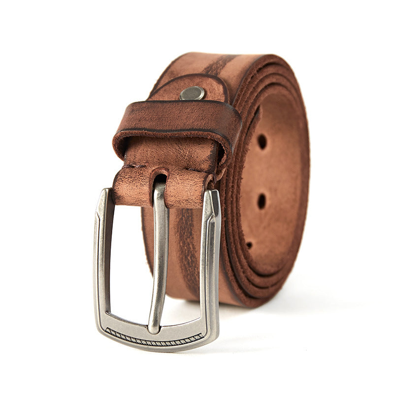 Men's Vintage Pin Buckle Cowhide Belt