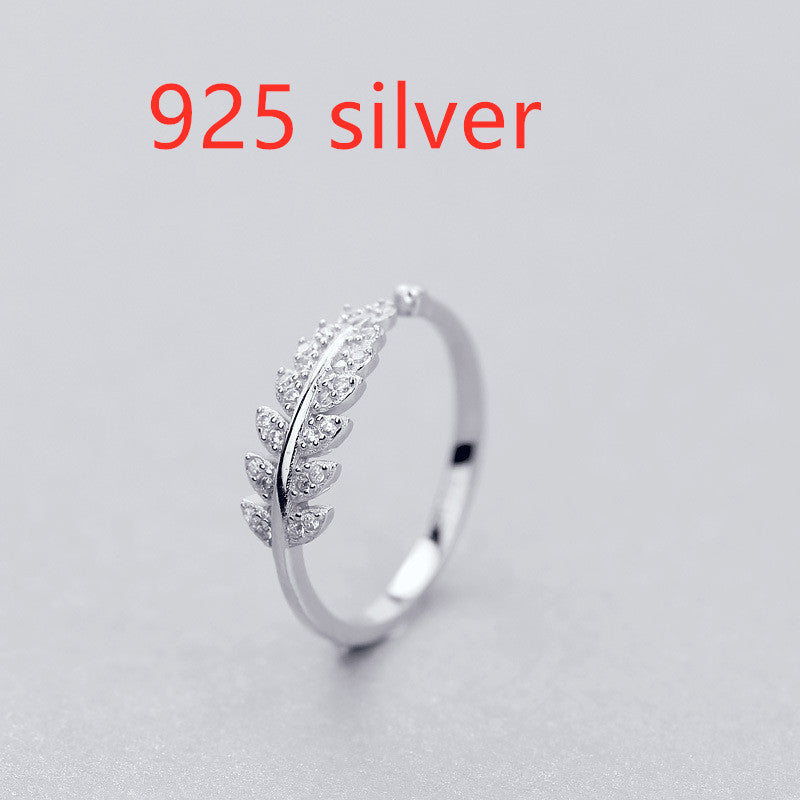 LNRRABC Woman Jewelry Fashion Simple Design Leaf Ring Personality Female Flower Rings Wedding Rings for Women
