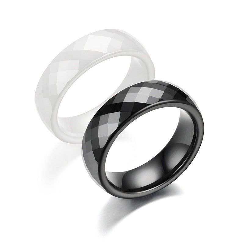 Fashion Diamond Multi-Faceted Men's And Women's Rings Korean Style Popular Couple Rings