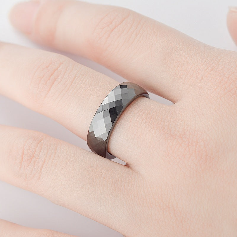 Fashion Diamond Multi-Faceted Men's And Women's Rings Korean Style Popular Couple Rings
