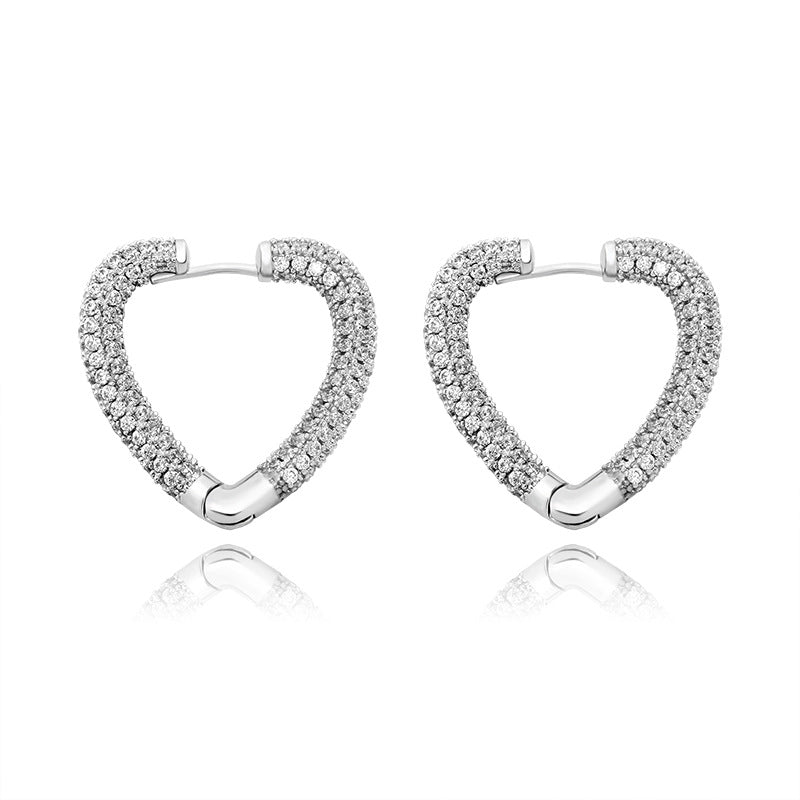 Personalized All-Match Love Color Zirconium Earrings