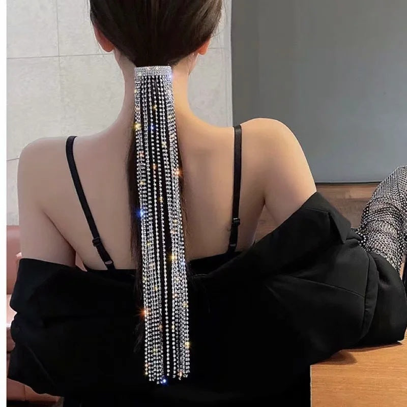Women's Hair Accessories With Full Diamond Tassels