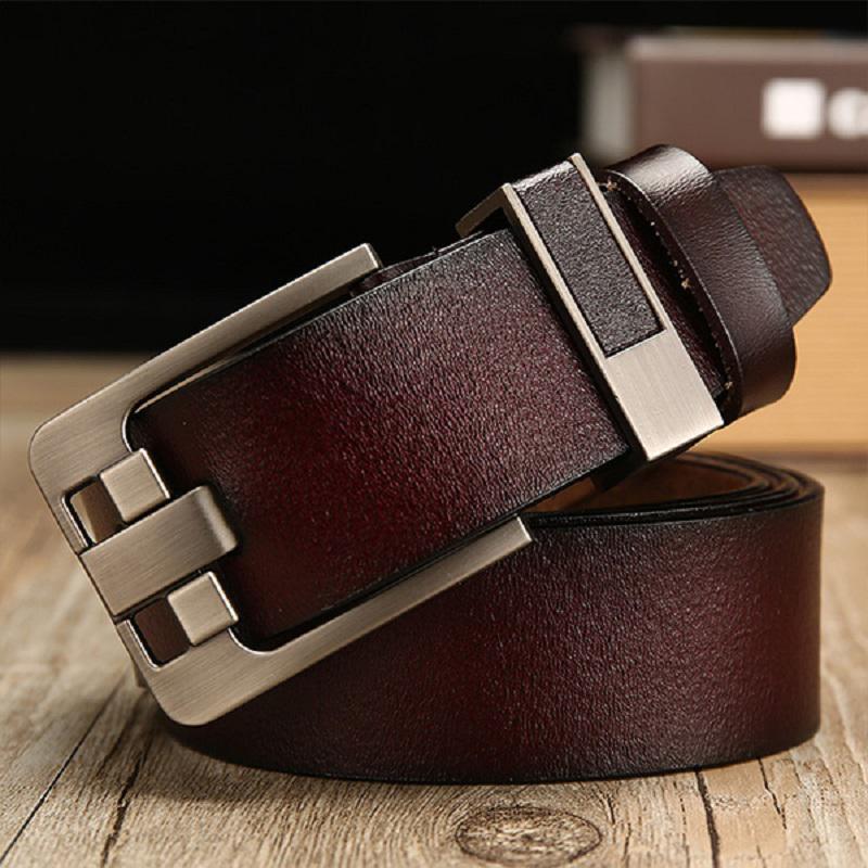 Vintage Men's Leather Belt With Buckle