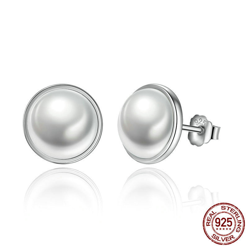 Elegant And Beautiful Earrings Temperament Female Sterling Silver Stud Earrings