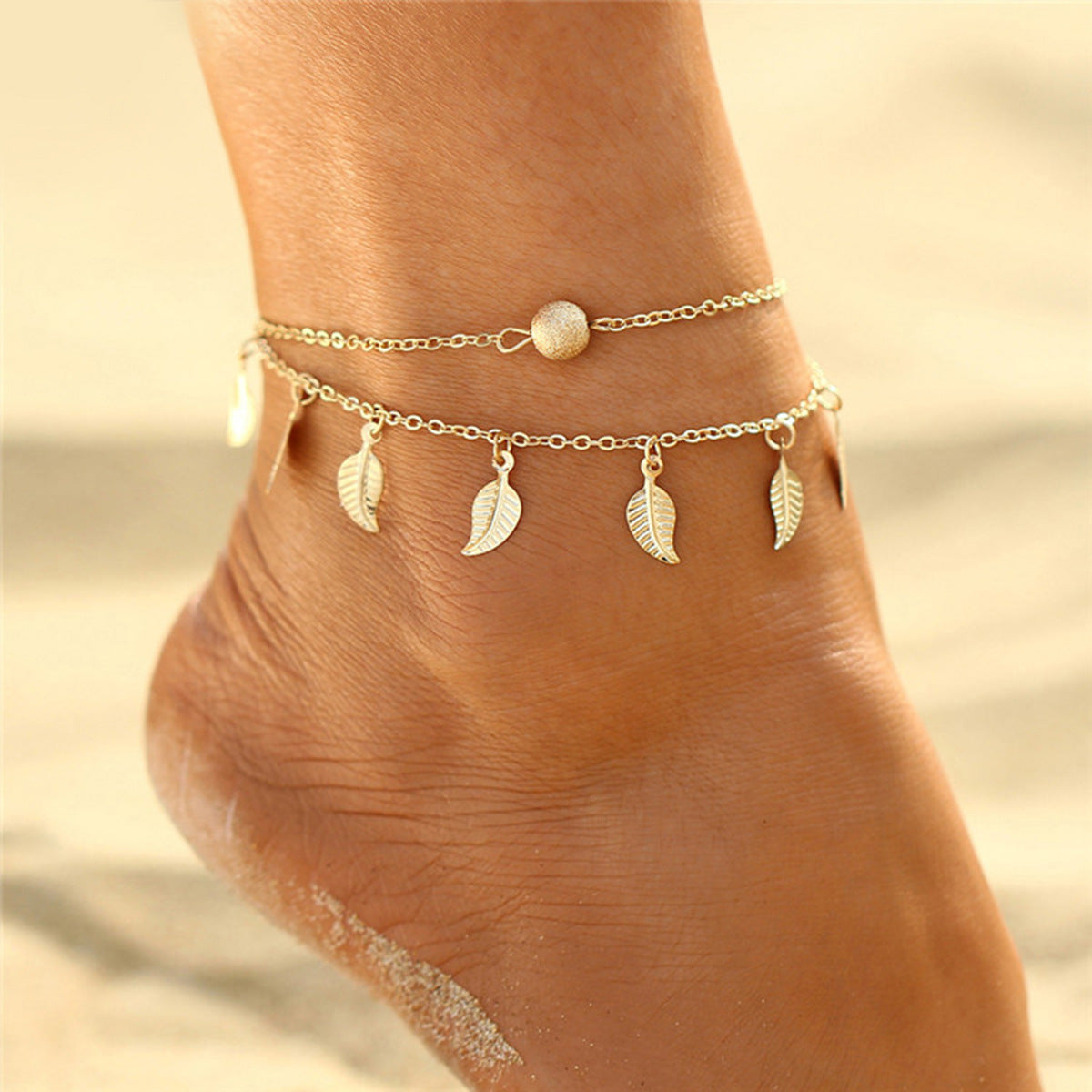 About Double Fringed Ethnic Style Anklet