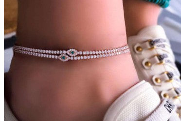 Vintage Ethnic Style Gold-plated Rhinestone Exquisite Anklet