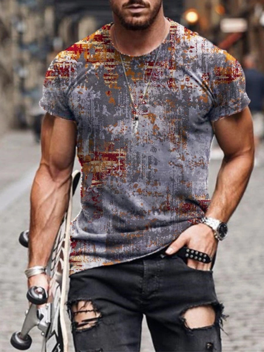 European And American Printed Short-Sleeved T-Shirt