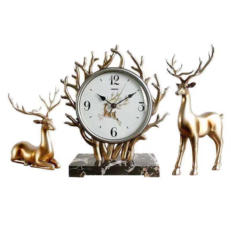 European Style Sitting Clock Living Room Silent Retro Clock