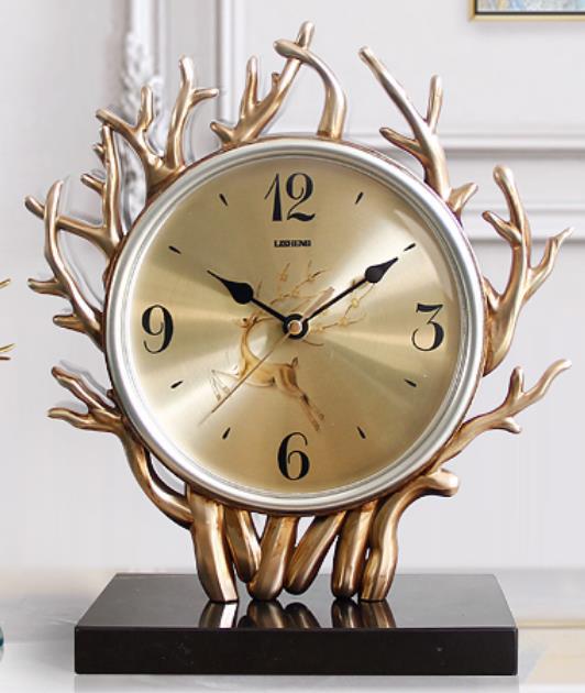 European Style Sitting Clock Living Room Silent Retro Clock