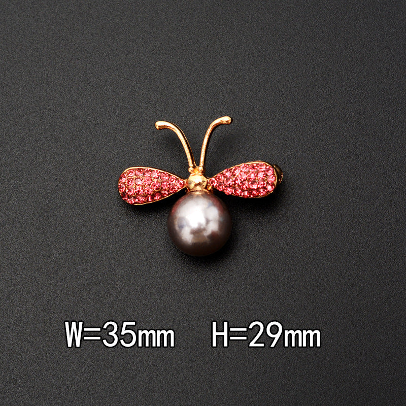 Brooch High-end Women Luxury Pearl Rhinestone Bee Rose Corsage Sweater Pin Ins Trendy Personality Accessories