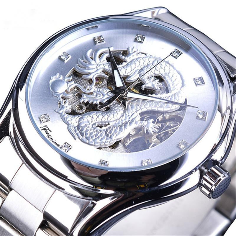 Steel belt dragon watch hollow waterproof automatic mechanical watch