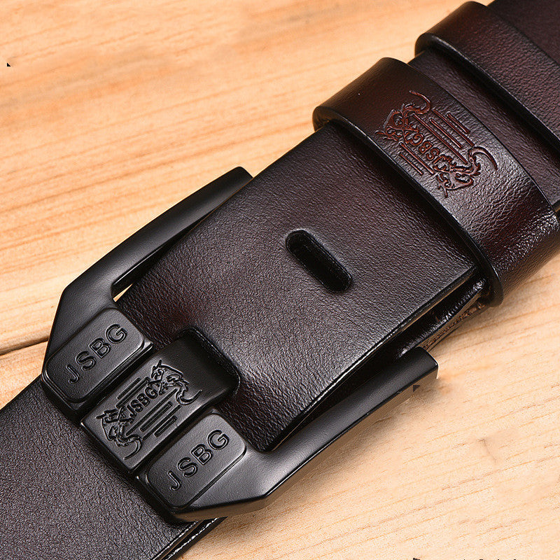 Men'S Pin Buckle Pure Leather Belt