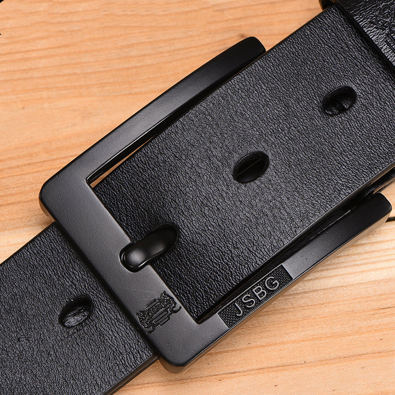 Men'S Pin Buckle Pure Leather Belt