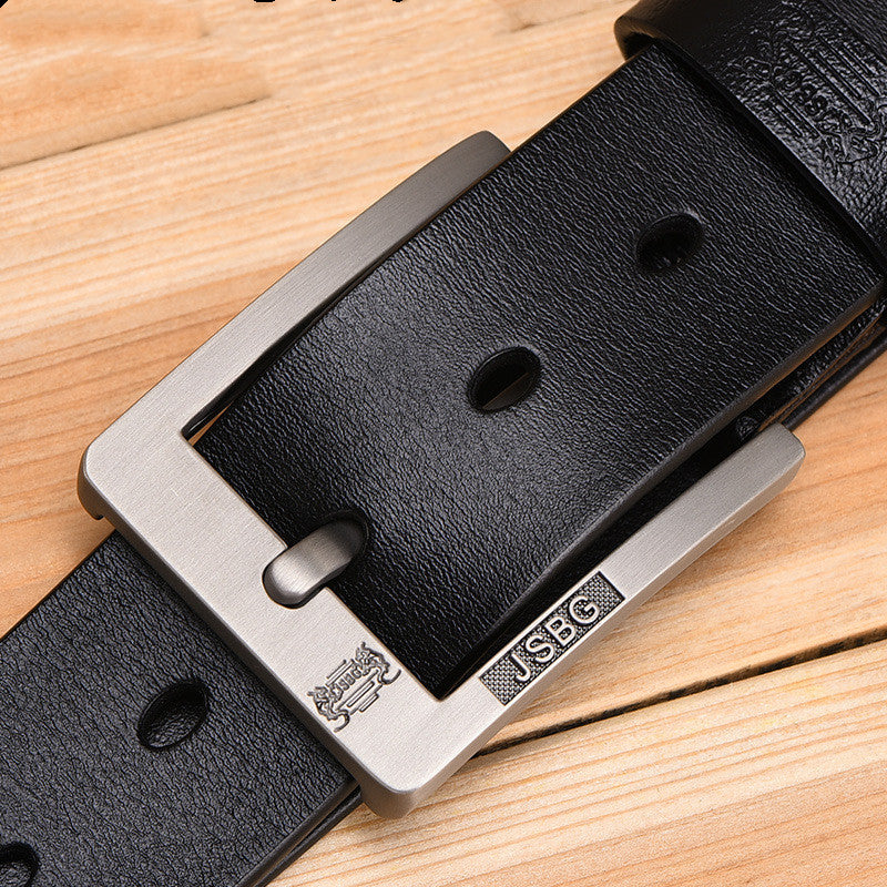 Men'S Pin Buckle Pure Leather Belt