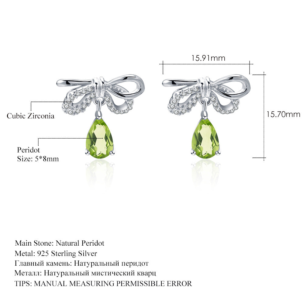 Simple Temperament Earrings, Popular In Europe And America, Inlaid Natural Color Treasure Crystal Earrings Earrings