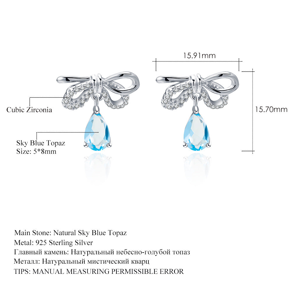 Simple Temperament Earrings, Popular In Europe And America, Inlaid Natural Color Treasure Crystal Earrings Earrings