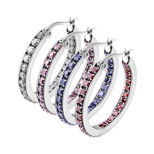 Women's Fashion Seiko Quality Titanium Steel Diamond Earrings