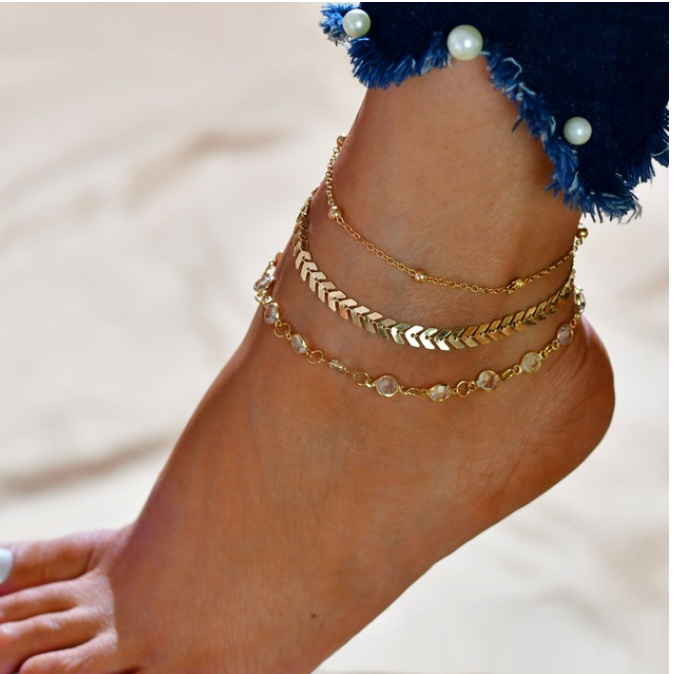 LETAPI Bohemian Beads Anklets for Women Boho Cubic Zirconia Anklet 2020 Ankle Bracelet on Leg Anklet Jewellery