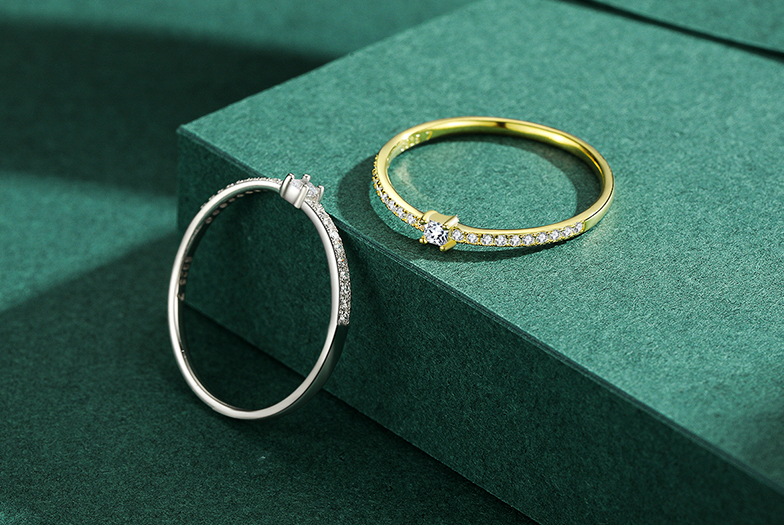 S925 Sterling Silver All-Match Simple Korean Trendy Micro-Inlaid Index Finger Ring Fashion Jewelry