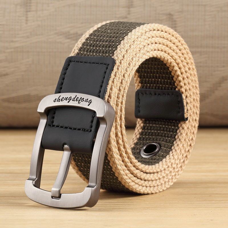 Canvas belt men's and women's pin buckle belt