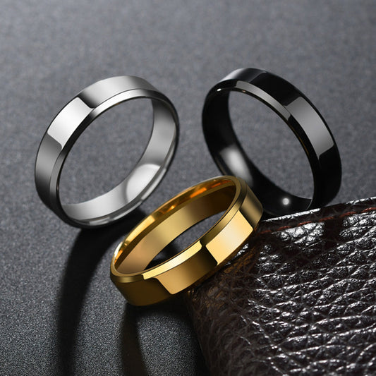 Stainless Steel Ring for Women Men Fashion Gold Color Finger Rings Wedding Band Jewelry Gift