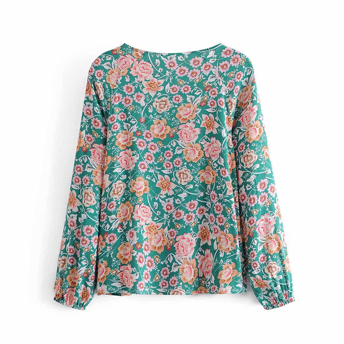 Round Neck Long Sleeve Ethnic Style Positioning Printing Loose Shirt Bottoming Shirt