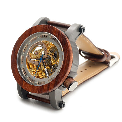 Large dial hollow mechanical watch