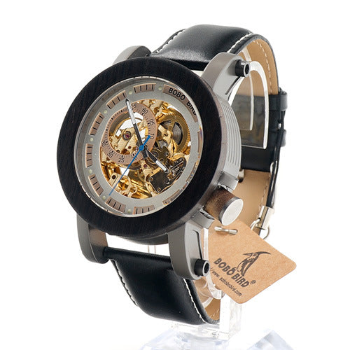 Large dial hollow mechanical watch