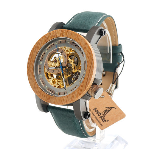 Large dial hollow mechanical watch