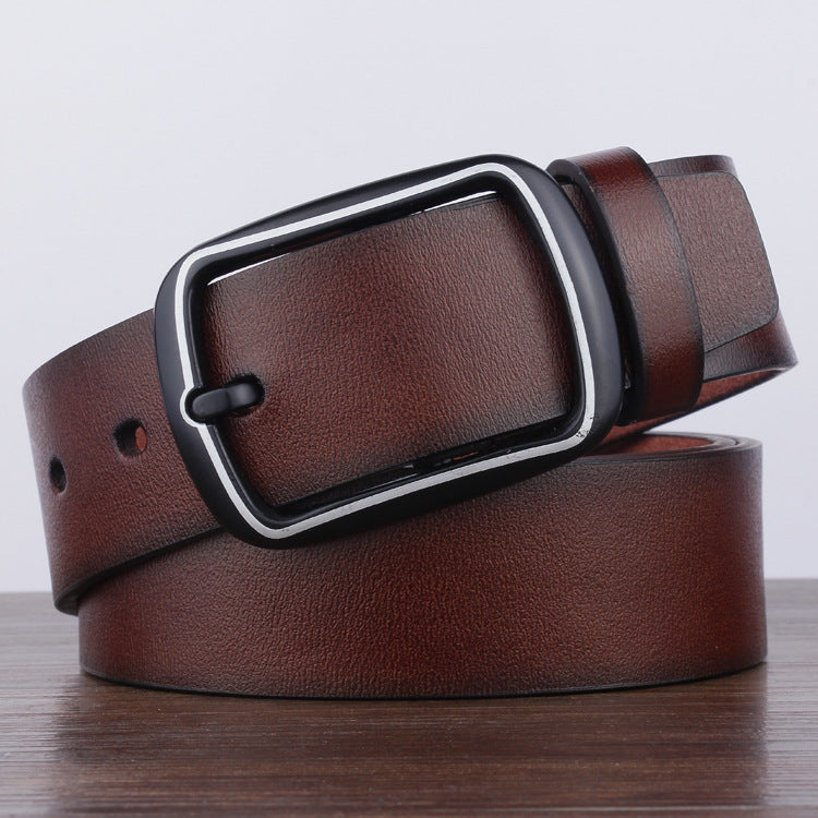 Gun Black Men'S All-Match Retro Belt