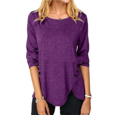 Long sleeve T-shirt with irregular hem