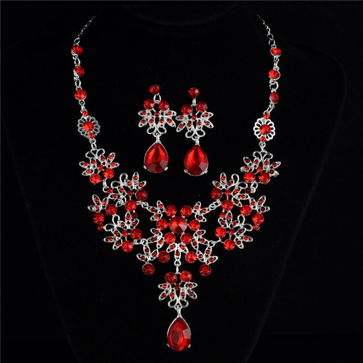 Bride Necklace Earrings Elegant Temperament Wedding Accessories Women