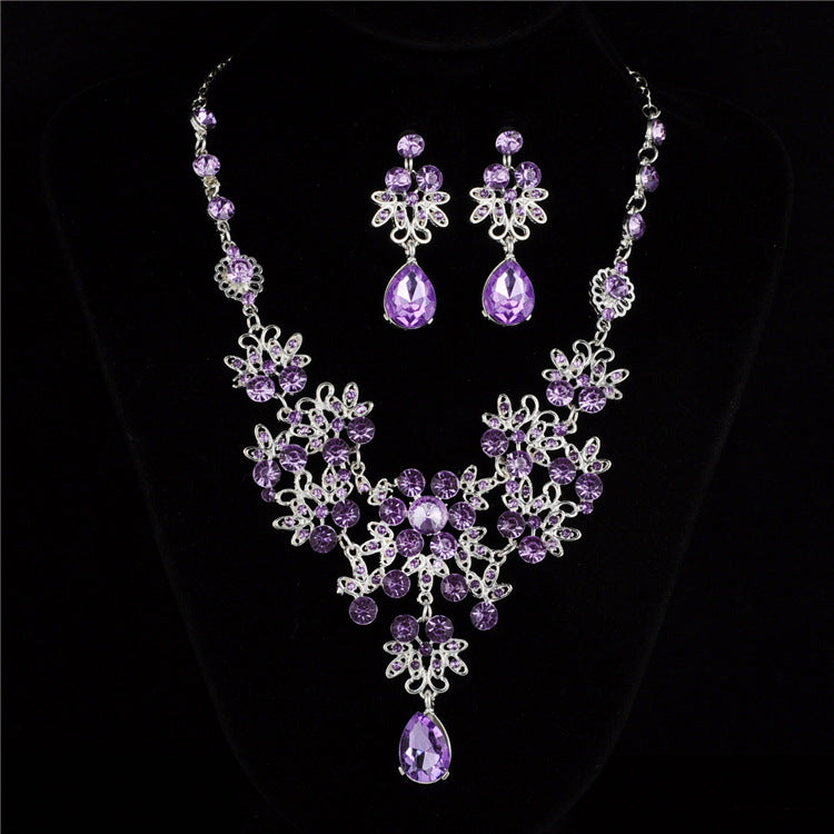 Bride Necklace Earrings Elegant Temperament Wedding Accessories Women