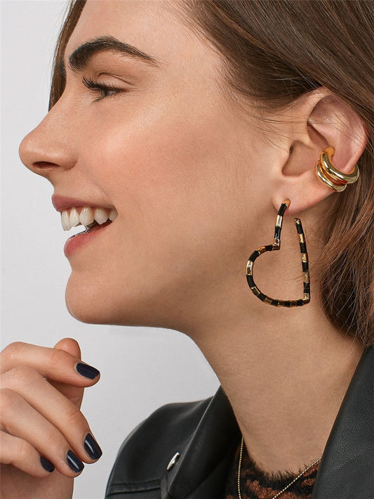 European And American Big-name Earrings Simple Alloy Gold-plated Geometry