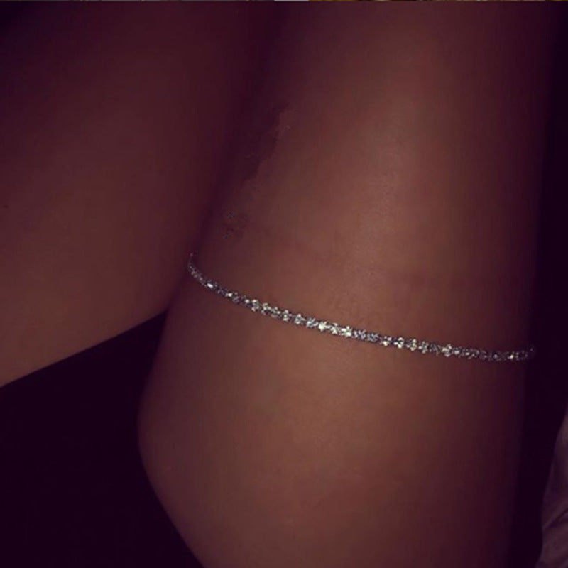 Beach Holiday New Product Simple Loose Diamond Rhinestone Anklet