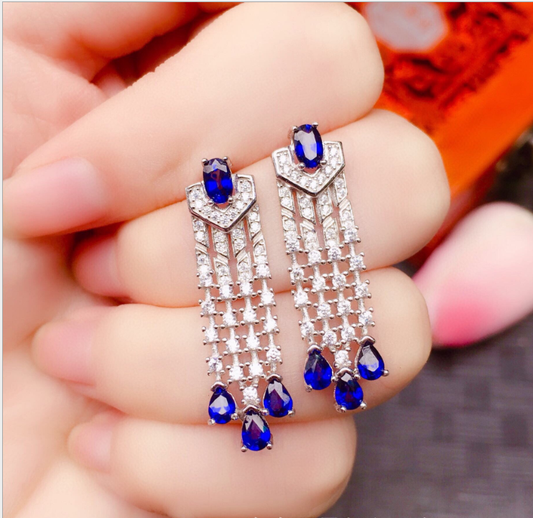 Natural Sapphire Earrings