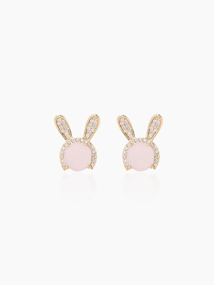 Shine Xuanzi Jewelry Personality Cute Rabbit Earrings Small Earrings Female Simple Student  Silver Needle Earrings