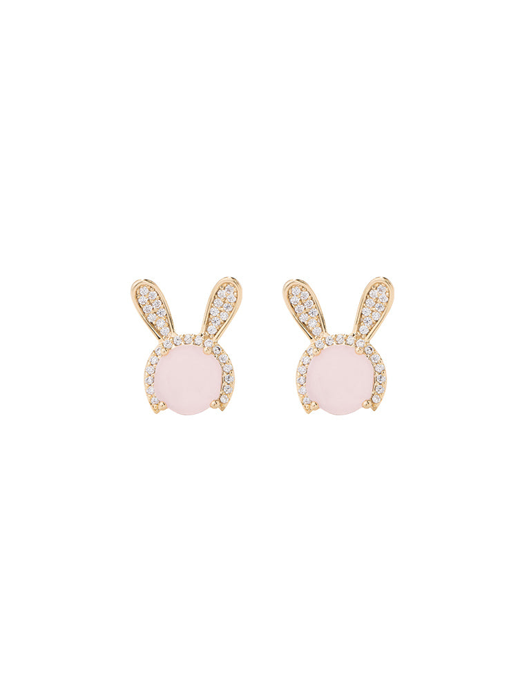 Shine Xuanzi Jewelry Personality Cute Rabbit Earrings Small Earrings Female Simple Student  Silver Needle Earrings