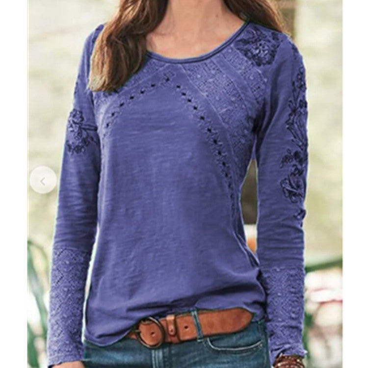 Pullover Solid Color Long-sleeved Loose-fitting Shirt